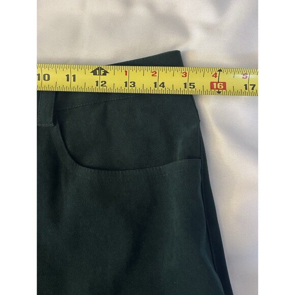TALBOTS Petites Green Suede Straight Leg Pants 10P Stretch 5-Pocket Holiday 90s - Picture 8 of 10